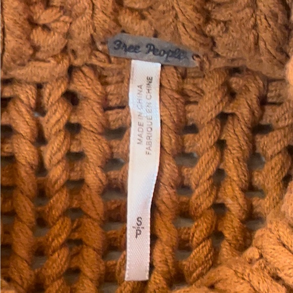 Free People Women’s My Only Sunshine Chunky Knit Ribbed Cropped Sweater Small - Picture 6 of 9